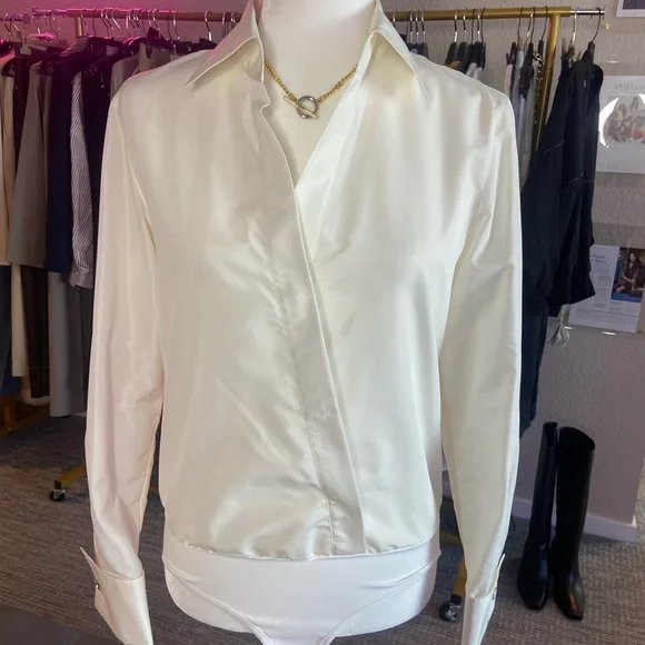 Collared Wrap Front BodysuitLafayette 148 NYC